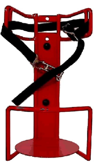 Feuerlöscher-KFZ-Halter für 6 kg Geräte bis 150 mm Ø rot lackiert