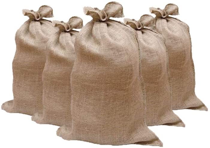 5 x Sandsack aus Jute 20kg (30 x 60 cm)  Hochwasser Sandsack Dammschutz  -ungefüllt-