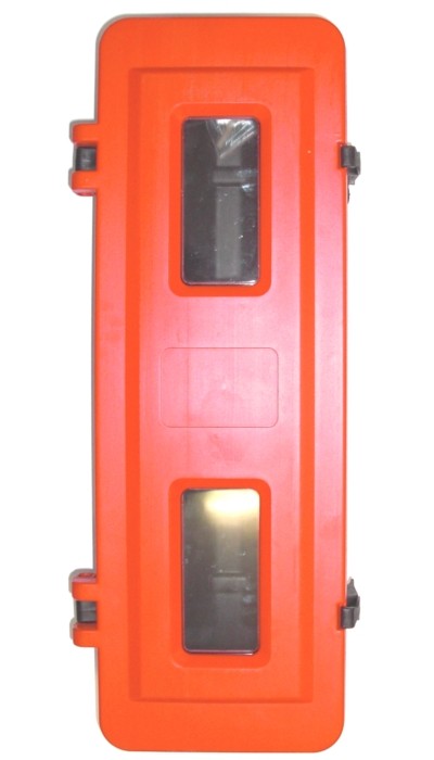 12 kg Feuerlöscherschutzschrank Kunststoff Unterteil schwarz Oberteil rot