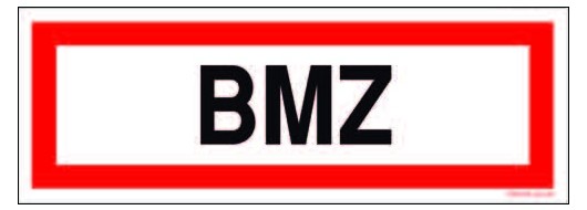 BMZ Textschild DIN 4066 Gr.: 297 x 105 mm