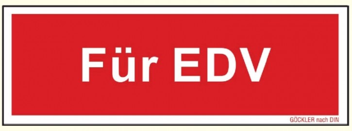 Folie Selbstklebend, 150 x 52 mm, Für EDV Zusatzschild zu Feuerlöscher Symbol Schild F05