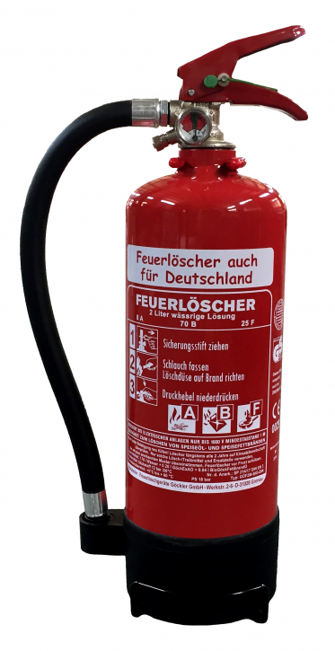 2 L Fettbrand Feuerlöscher DIN EN 3 GS ABF mit oder ohne Instandhaltungsnachweis erhältlich Hotel Haushalt Küche Gastro