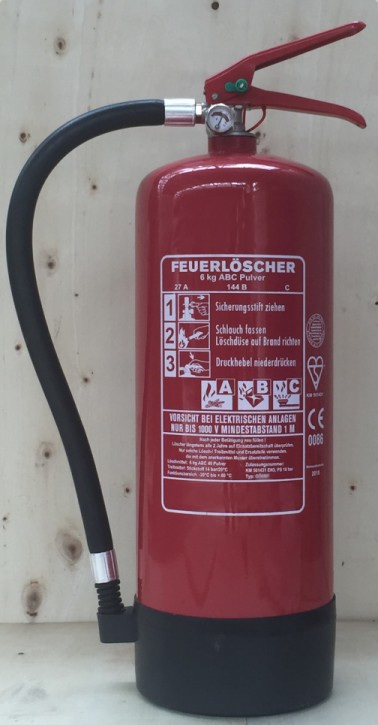 3er Pack 6 kg ABC- Pulver- Dauerdruck- Feuerlöscher EN 3 , Rating:09 LE, 27 A, 144 B