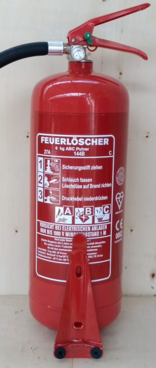 NEU OVP Feuerlöscher ABC Pulver 6 kg EN3 + Manometer + Wandhalter ohne Standfuß