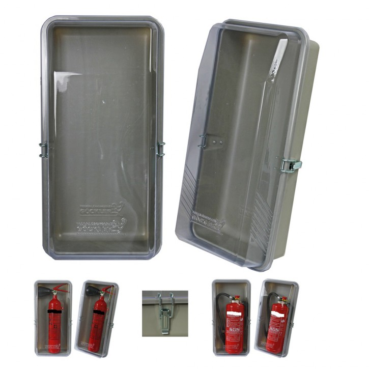 Schutzbox klar 'Individual' für 6 kg Feuerlöscher Feuerlöscher Feuerlöscherkasten Schutzhaube Schutzbox Feuerlöscherschutzschrank LKW
