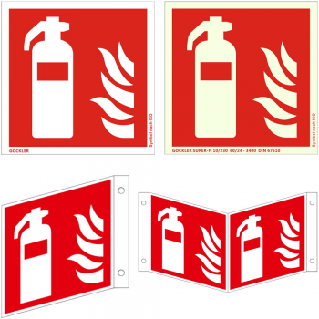 Feuerlöscher Schild 50 - 300 mm ASR ISO Brandschutzzeichen nachleuchtend Pikto.