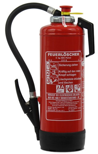 Pulver-Feuerlöscher 1kg 5A 34B C ohne Manometer - Art. 31.450.00, Bootszubehör, Yachtzubehör