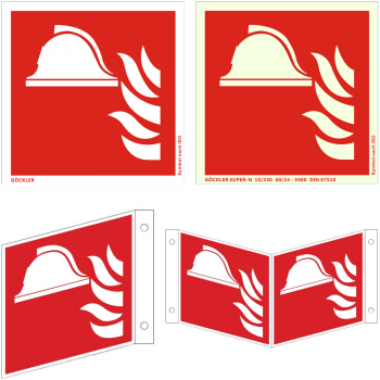 Brandschutzzeichen Mittel und Gerät zur Brandbekämpfung - Schild ISO 7010 F004, von 150- 200 mm