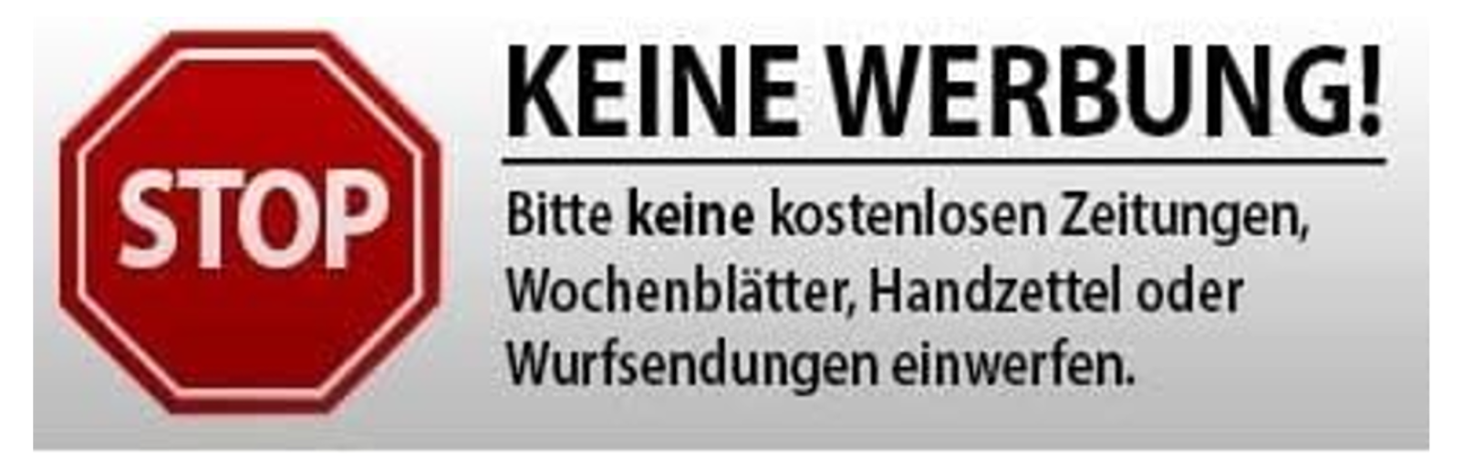 1x Brandengel® Keine Werbung Aufkleber - Schild – Folie transparent Sticker  (Stop Bitte Keine Kostenlose Zeitung, Flyer, Handzettel, Wurfsendungen,  Wochenblätter, Werbung) für den Briefkasten-25531