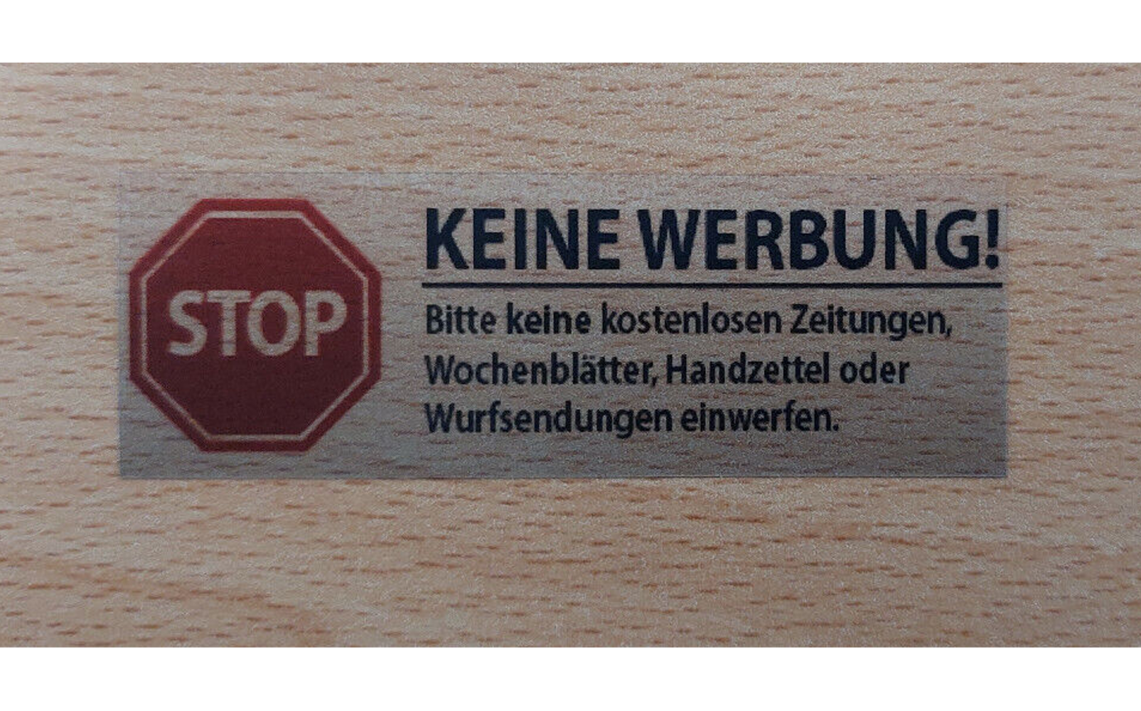 1x Brandengel® Keine Werbung Aufkleber - Schild – Folie transparent Sticker  (Stop Bitte Keine Kostenlose Zeitung, Flyer, Handzettel, Wurfsendungen,  Wochenblätter, Werbung) für den Briefkasten-25531