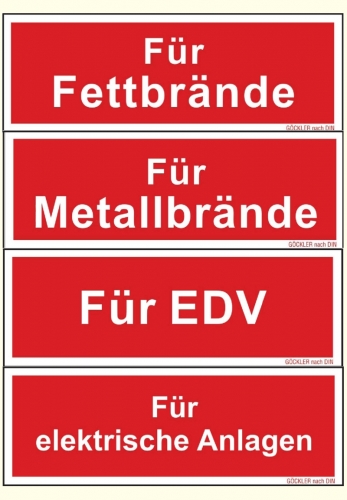 Zusatzschilder f.Feuerlöscher Symbol Schild 