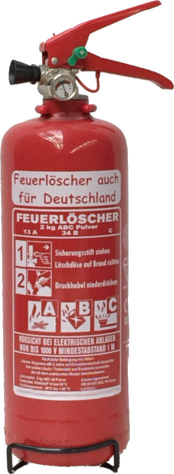 Auto Feuerlöscher ALU 2kg ABC Pulver mit Kappe u. KFZ Halter +