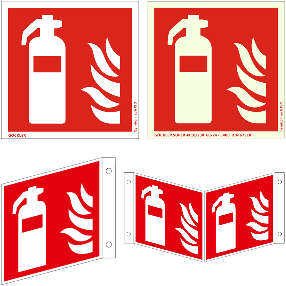 10 Stück Feuerlöscher Schild Aufkleber Feuerlöscher Hinweisschild 