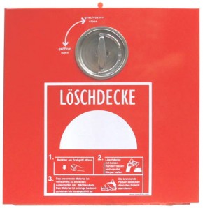 DickesPack 6 x Löschdeckenbehälter Gr. L 30xB 30xT 15 cm + 6 x Löschdecke 160x180 cm