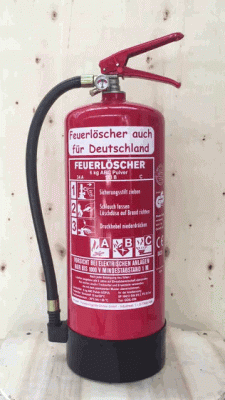 Feuerlöscher 6kg 34A DIN EN3 GS , ABC Pulver + Standfuß + Wandhalter + Manometer, mit oder ohne Instandhaltungsnachweis erhältlich!
