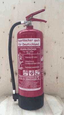 Feuerlöscher 6kg 55 A DIN EN 3 GS ABC Pulver mit oder ohne Prüfnachweis u. Jahresmarke, 55 A, 233 B, C = 15 LE, Manometer, Kunststoffstandfuß , Wandhalter , Messingarmatur Sicherheitsventil