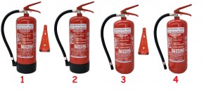 Feuerlöscher 6kg ABC EN 3 Pulver 9 LE mit oder ohne Prüfnachweis u. Jahresmarke, mit Manometer, Kunststoffstandfuß , Wandhalter , Messingarmatur Sicherheitsventil