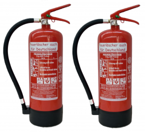 2 X 6kg Brandengel ABC Pulver Feuerlöscher EN 3 , 9 LE + Wandhalter + Standfuß NEU Originalverpackt, mit oder ohne Instandhaltungsnachweis erhältlich!