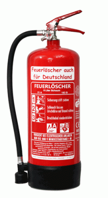 6L Schaum AB Feuerlöscher DIN EN3 GS, 6 LE mit oder ohne Prüfnachweis mit Jahresmarken erhältlich, + Wandhalter Manometer OVP NEU Haushalt Gewerbe Handwerk