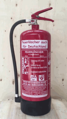 6L BIOSchaum Feuerlöscher DIN EN 3 GS Haus Hof Wandhalter Manometer 34 A, 183 B = 10 LE mit oder ohne Instandhaltungsnachweis erhältlich!