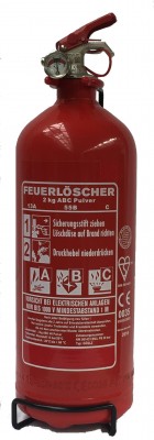 2 kg ABC- Pulver- Dauerdruck- Feuerlöscher EN 3 , Rating: 04 LE, 13 A, 55 B, mit oder ohne Instandhaltungsnachweis erhältlich!