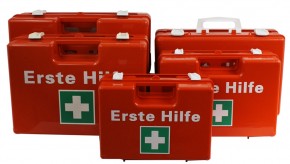 Erste-Hilfe-Koffer, Orange, mit Füllung DIN 13169 SÖHNGEN® Gr. 38x27x14 cm,  inkl. Wandhalterung,